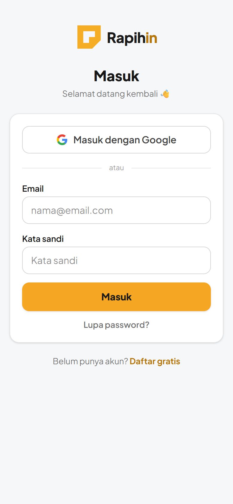 Halaman masuk