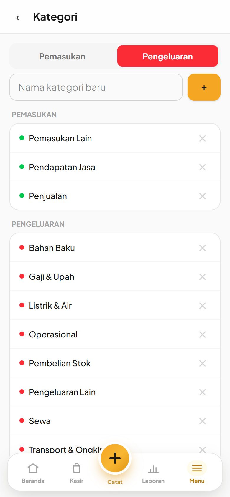 Menu Kategori