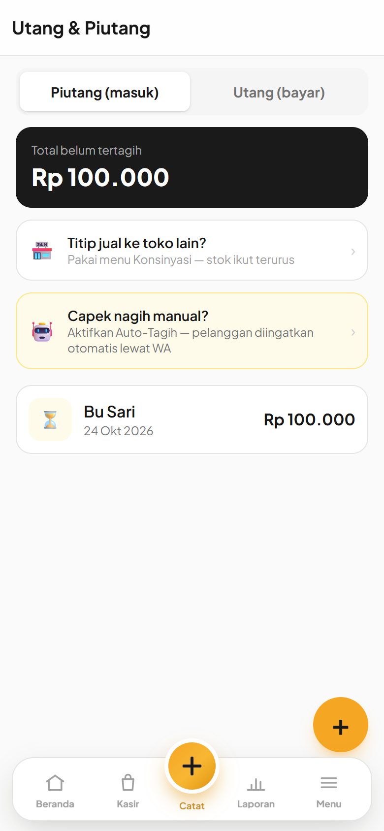 Daftar utang dan piutang