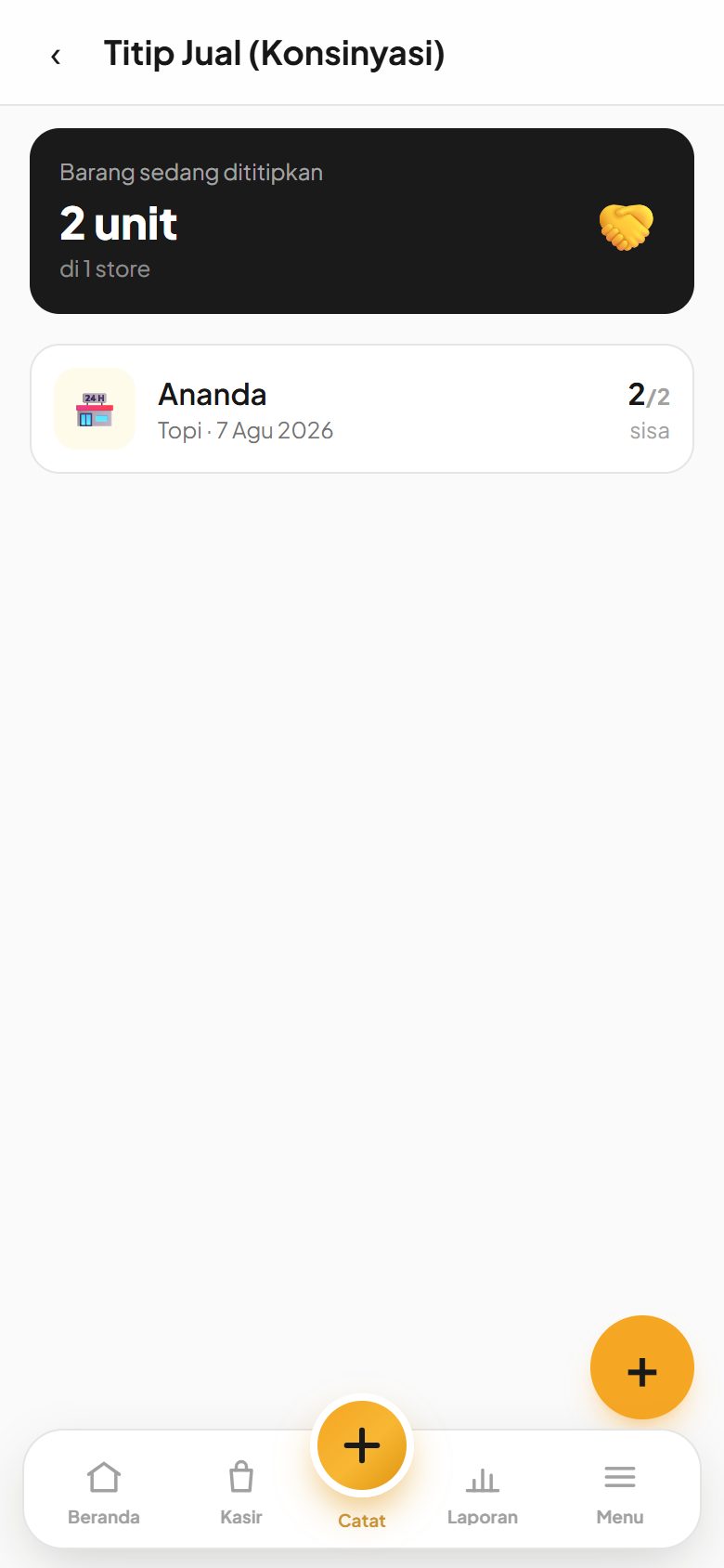 Menu titip jual